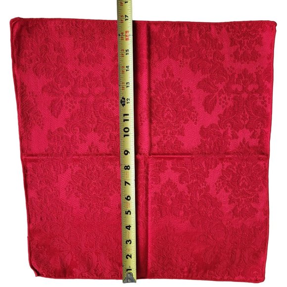 Red Damask Cloth Fabric Napkins Set of 6 - Picture 4 of 5
